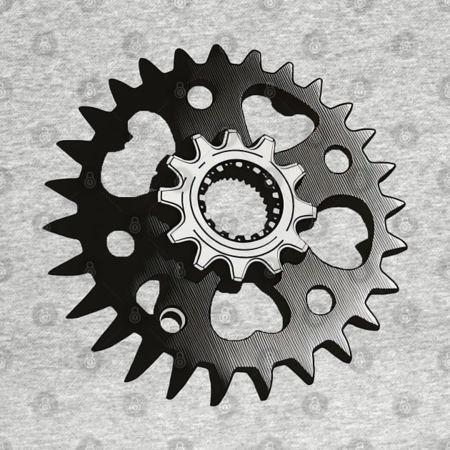 Cartoon retro bike sprocket by chronicledesignlab